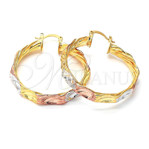 Argolla Mediana 5.143.007.1 Oro Laminado, Diamantado, Tres Tonos