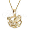 Dije Elegante 5.180.003 Oro Laminado, Diseño de Águila, Diamantado, Tono Dorado