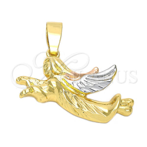 Dije Religioso 5.182.029 Oro Laminado, Diseño de Cruz, Diamantado, Tres Tonos