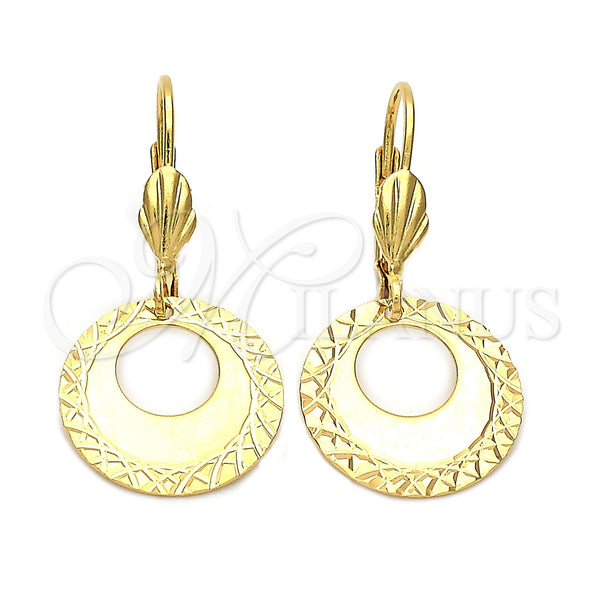 Arete Colgante 5.121.013.1 Oro Laminado, Diamantado, Tono Dorado