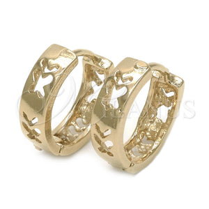 Argolla Huggie 5.133.007.1 Oro Laminado, Diseño de Mariposa, Pulido, Tono Dorado