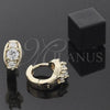 Argolla Huggie 5.130.006.1 Oro Laminado, con Blanca Zirconia Cubica, Pulido, Tono Dorado