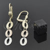 Arete Largo 02.63.2140 Oro Laminado, Diamantado, Tres Tonos