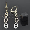 Arete Largo 02.63.2148 Oro Laminado, Mate, Tres Tonos