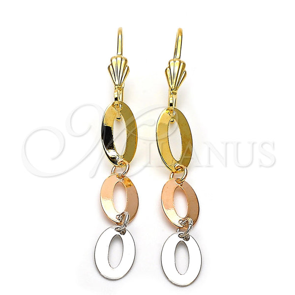 Arete Largo 02.63.2149 Oro Laminado, Pulido, Tres Tonos