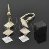 Arete Largo 02.63.2154 Oro Laminado, Diamantado, Tres Tonos