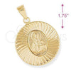 Dije Religioso 5.193.008 Oro Laminado, Diseño de Sagrado Corazon de Jesus, Diamantado, Tono Dorado