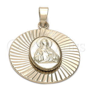 Dije Religioso 5.193.008 Oro Laminado, Diseño de Sagrado Corazon de Jesus, Diamantado, Tono Dorado