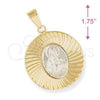 Dije Religioso 5.193.009 Oro Laminado, Diseño de Sagrado Corazon de Jesus, Diamantado, Dos Tonos