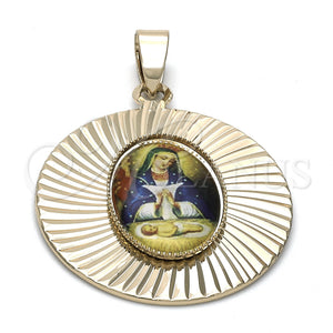 Dije Religioso 5.193.010 Oro Laminado, Diseño de Altagracia, Diamantado, Tono Dorado