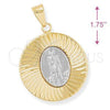 Dije Religioso 5.193.018 Oro Laminado, Diseño de San Lazaro, Diamantado, Dos Tonos