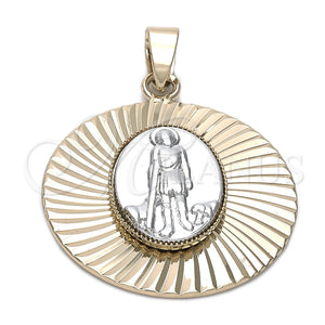 Dije Religioso 5.193.018 Oro Laminado, Diseño de San Lazaro, Diamantado, Dos Tonos