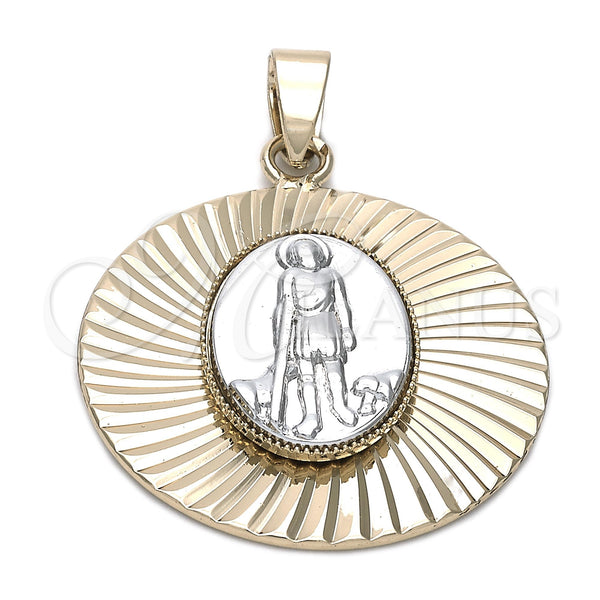 Dije Religioso 5.193.018 Oro Laminado, Diseño de San Lazaro, Diamantado, Dos Tonos