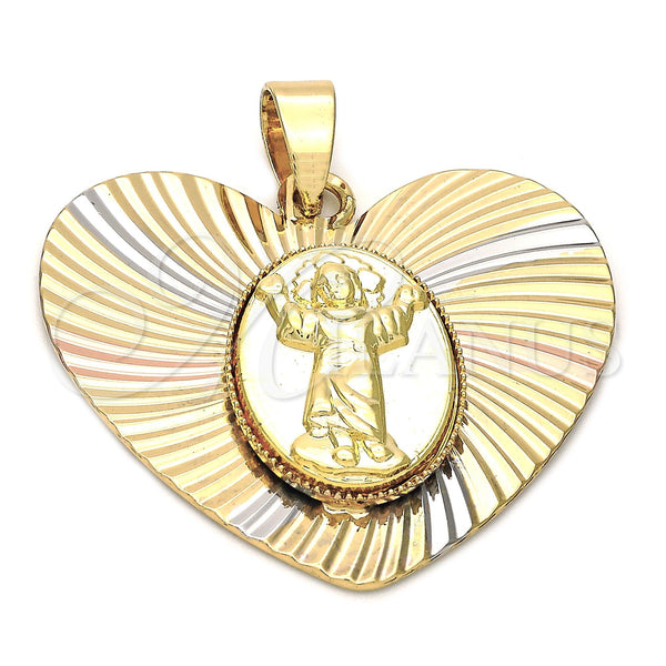 Dije Religioso 5.194.008 Oro Laminado, Diseño de Divino Niño , Diamantado, Tres Tonos
