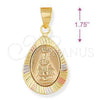 Dije Religioso 5.194.015 Oro Laminado, Diseño de Altagracia, Diamantado, Tres Tonos