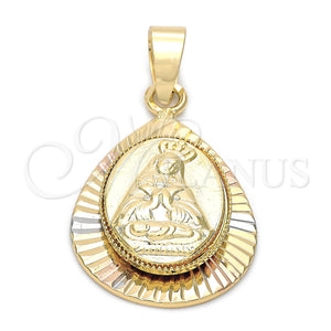 Dije Religioso 5.194.015 Oro Laminado, Diseño de Altagracia, Diamantado, Tres Tonos