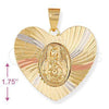 Dije Religioso 5.194.020 Oro Laminado, Diseño de Sagrado Corazon de Maria, Diamantado, Tres Tonos