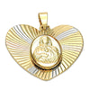 Dije Religioso 5.194.020 Oro Laminado, Diseño de Sagrado Corazon de Maria, Diamantado, Tres Tonos
