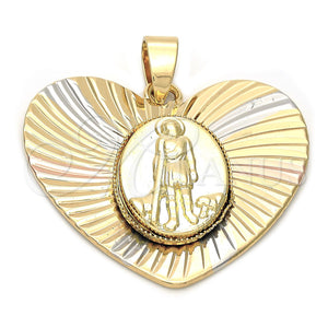Dije Religioso 5.194.024 Oro Laminado, Diseño de San Lazaro, Diamantado, Tres Tonos