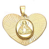 Dije Religioso 5.195.008 Oro Laminado, Diseño de Sagrado Corazon de Jesus, Diamantado, Tono Dorado
