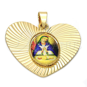 Dije Religioso 5.195.010 Oro Laminado, Diseño de Altagracia, Diamantado, Tono Dorado