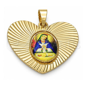 Dije Religioso 5.195.010 Oro Laminado, Diseño de Altagracia, Diamantado, Tono Dorado