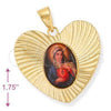 Dije Religioso 5.195.013 Oro Laminado, Diseño de Sagrado Corazon de Maria, Diamantado, Tono Dorado