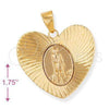 Dije Religioso 5.195.017 Oro Laminado, Diseño de San Lazaro, Diamantado, Tono Dorado
