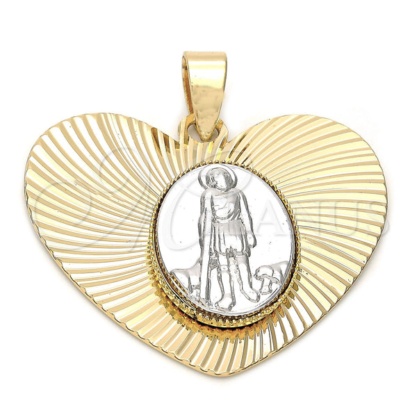 Dije Religioso 5.195.018 Oro Laminado, Diseño de San Lazaro, Diamantado, Dos Tonos