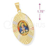 Dije Religioso 5.196.013 Oro Laminado, Diseño de Altagracia, Diamantado, Tres Tonos