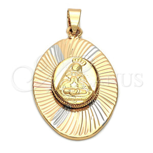 Dije Religioso 5.196.015 Oro Laminado, Diseño de Altagracia, Diamantado, Tres Tonos