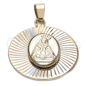 Dije Religioso 5.196.016 Oro Laminado, Diseño de Altagracia, Diamantado, Tres Tonos