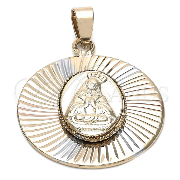 Dije Religioso 5.196.016 Oro Laminado, Diseño de Altagracia, Diamantado, Tres Tonos