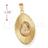 Dije Religioso 5.197.008 Oro Laminado, Diseño de Sagrado Corazon de Jesus, Diamantado, Tono Dorado