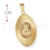 Dije Religioso 5.197.008 Oro Laminado, Diseño de Sagrado Corazon de Jesus, Diamantado, Tono Dorado