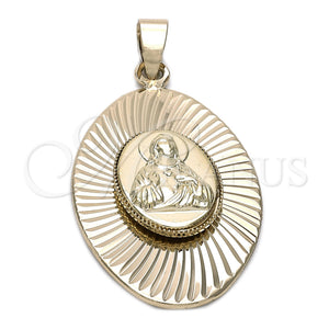 Dije Religioso 5.197.008 Oro Laminado, Diseño de Sagrado Corazon de Jesus, Diamantado, Tono Dorado