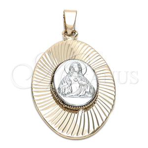 Dije Religioso 5.197.009 Oro Laminado, Diseño de Sagrado Corazon de Jesus, Diamantado, Dos Tonos