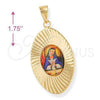 Dije Religioso 5.197.010 Oro Laminado, Diseño de Altagracia, Diamantado, Tono Dorado