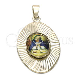 Dije Religioso 5.197.010 Oro Laminado, Diseño de Altagracia, Diamantado, Tono Dorado