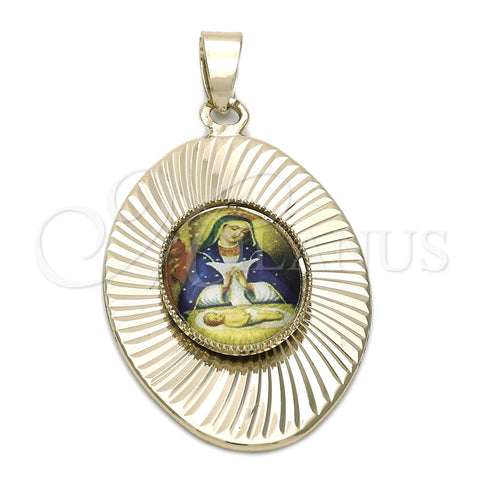 Dije Religioso 5.197.010 Oro Laminado, Diseño de Altagracia, Diamantado, Tono Dorado