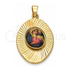 Dije Religioso 5.197.013 Oro Laminado, Diseño de Sagrado Corazon de Maria, Diamantado, Tono Dorado