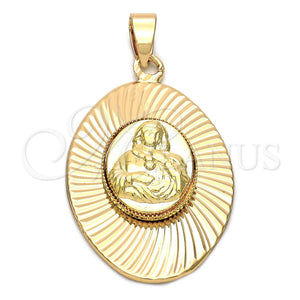 Dije Religioso 5.197.014 Oro Laminado, Diseño de Sagrado Corazon de Maria, Diamantado, Tono Dorado