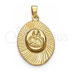Dije Religioso 5.197.014 Oro Laminado, Diseño de Sagrado Corazon de Maria, Diamantado, Tono Dorado