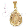 Dije Religioso 5.199.012 Oro Laminado, Diseño de San Lazaro, Diamantado, Tono Dorado