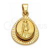 Dije Religioso 5.199.012 Oro Laminado, Diseño de San Lazaro, Diamantado, Tono Dorado