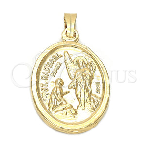 Dije Religioso 5.199.027.1 Oro Laminado, Diseño de Angel, Pulido, Tono Dorado