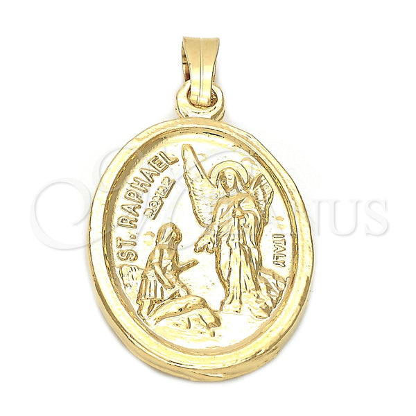 Dije Religioso 5.199.027.1 Oro Laminado, Diseño de Angel, Pulido, Tono Dorado