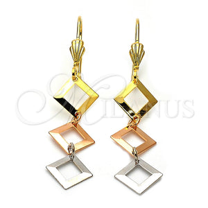 Arete Largo 02.63.2162 Oro Laminado, Pulido, Tres Tonos