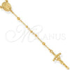 Rosario Mediano 5.204.001.28 Oro Laminado, Diseño de Guadalupe y Crucifijo, Pulido, Tono Dorado
