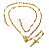 Rosario Mediano 5.204.001.28 Oro Laminado, Diseño de Guadalupe y Crucifijo, Pulido, Tono Dorado